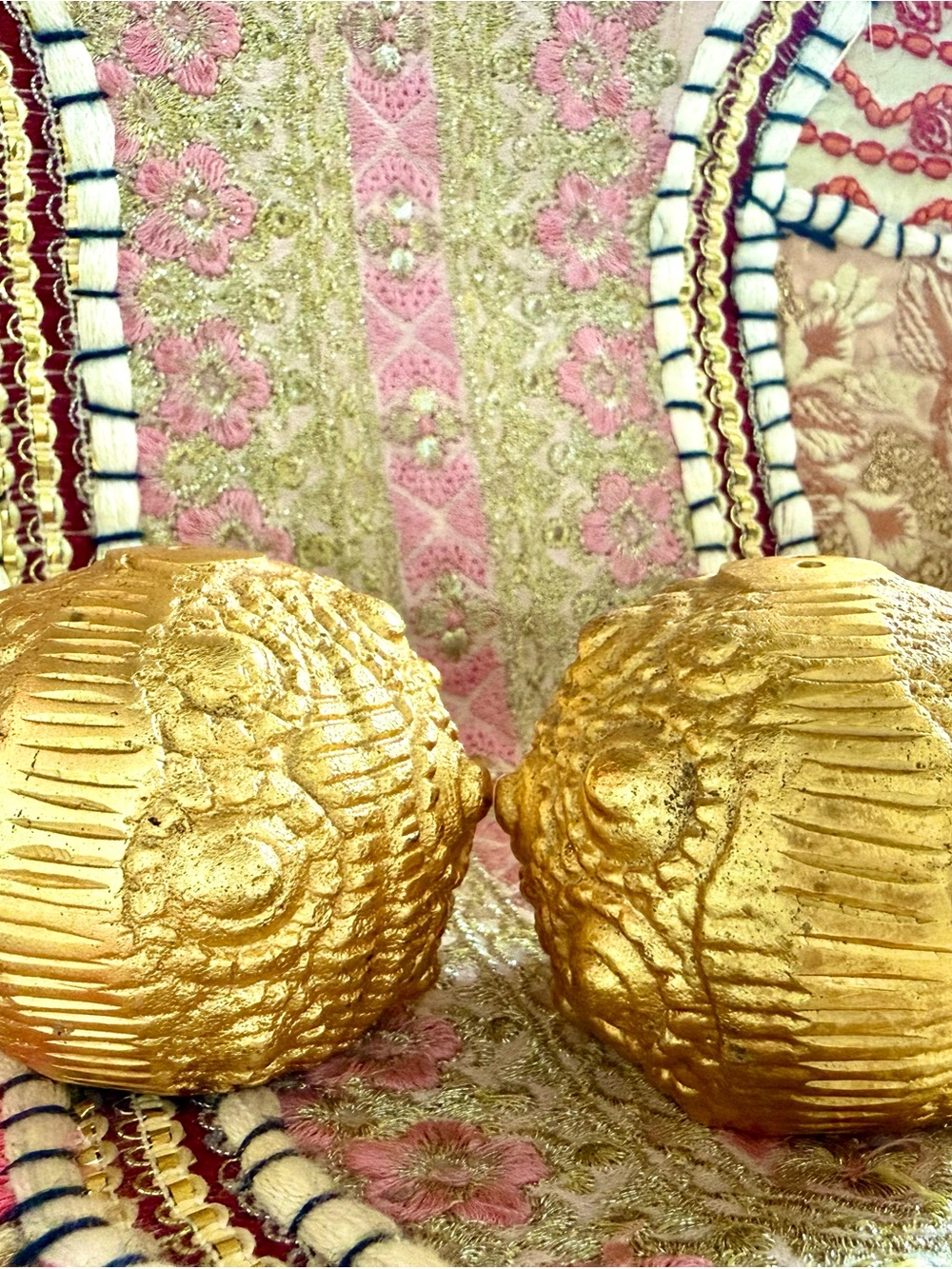 Anthropologie Gold Sea Urchin Salt and Pepper Shakers